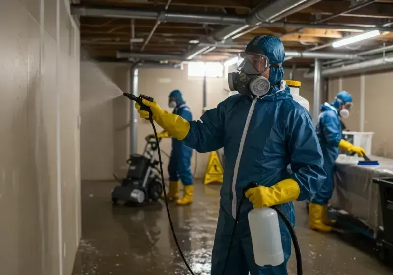 Basement Sanitization and Antimicrobial Treatment process in West End, NY