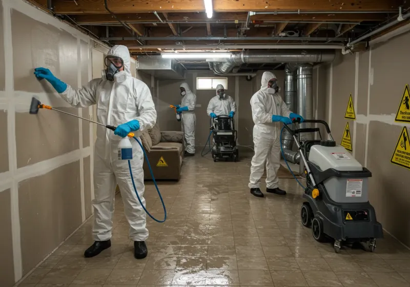 Basement Moisture Removal and Structural Drying process in West End, NY